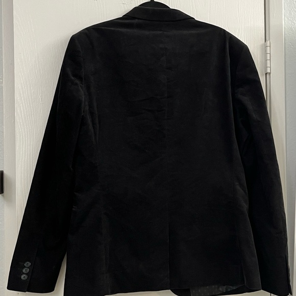 H&M Mens Black Blazer Sport Coat Two Button Jacket Corduroy Casual Suits Sz 44 - Picture 2 of 12